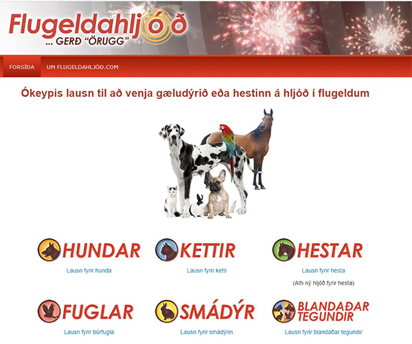 The front page of Flugeldahljod.com
