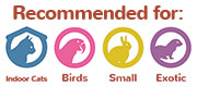 recommended for icons indoor cats, birds, small mammals, exotic pets