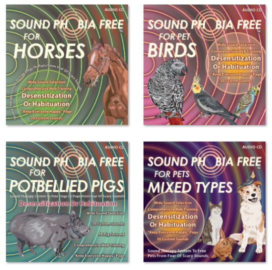 CD disc box cover designs for horses, birds, potbellied pigs, and mixed types.